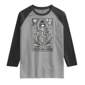Dark Humor Tarot Card Plant Lover Gift Raglan Shirt TS12 Sport Gray Black Print Your Wear