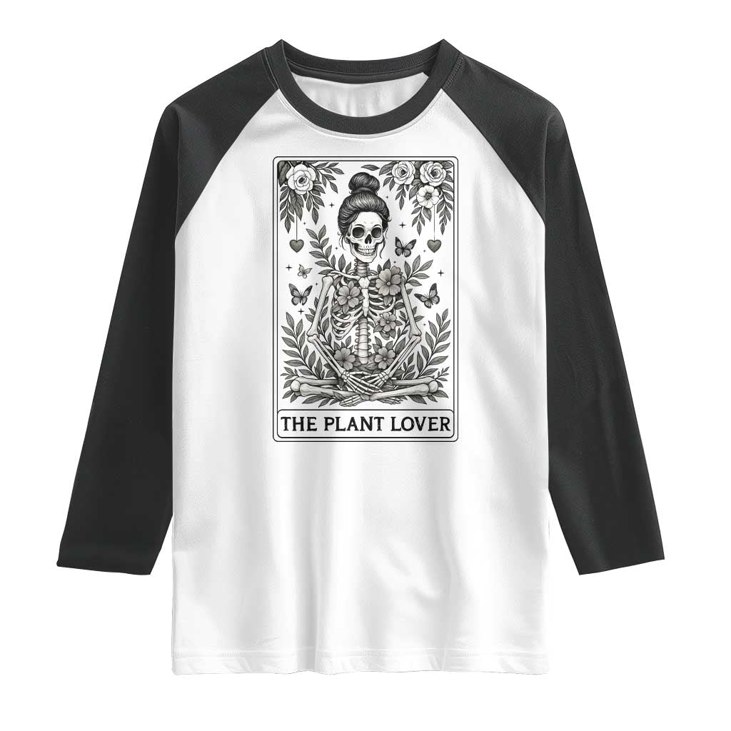 Dark Humor Tarot Card Plant Lover Gift Raglan Shirt TS12 White Black Print Your Wear