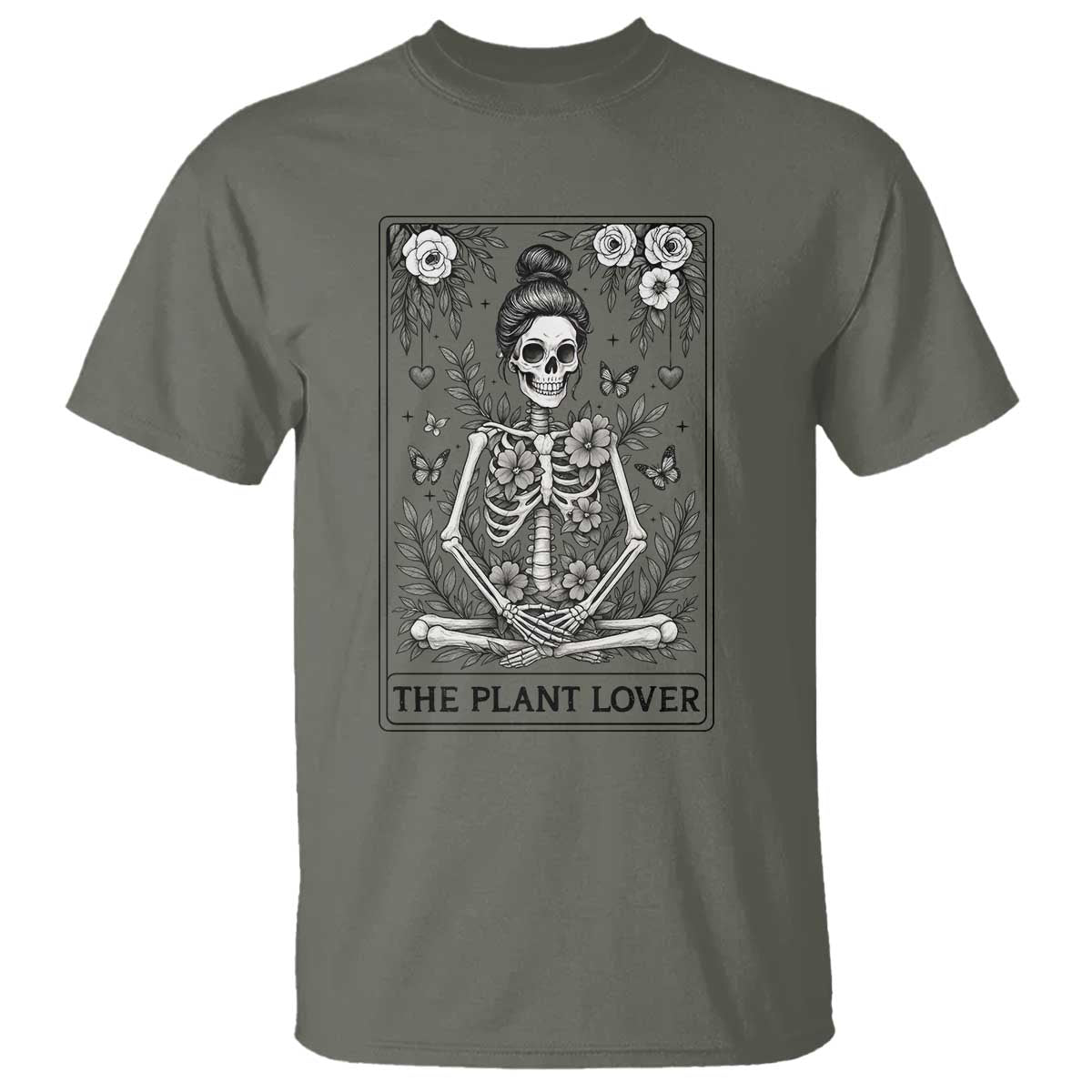 Dark Humor Tarot Card Plant Lover Gift T Shirt TS12 Military Green Print Your Wear