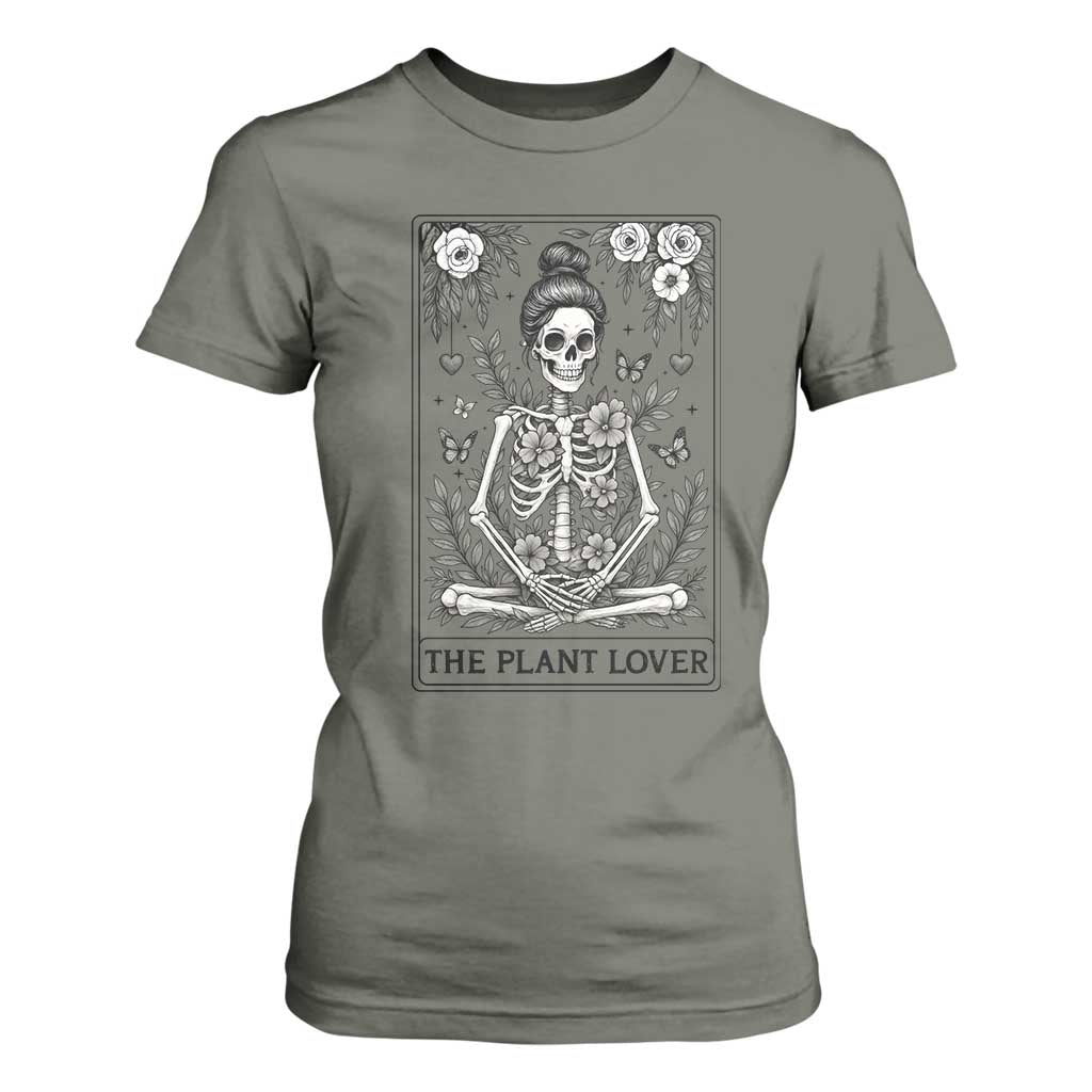 Dark Humor Tarot Card Plant Lover Gift T Shirt For Women TS12 Military Green Print Your Wear