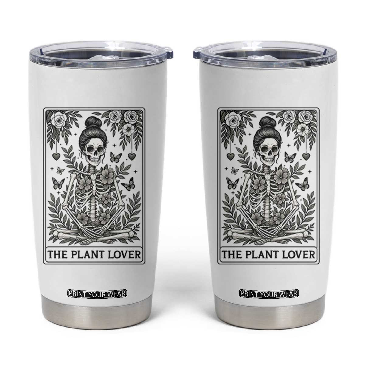 Dark Humor Tarot Card Plant Lover Gift Tumbler Cup TS12 White Print Your Wear