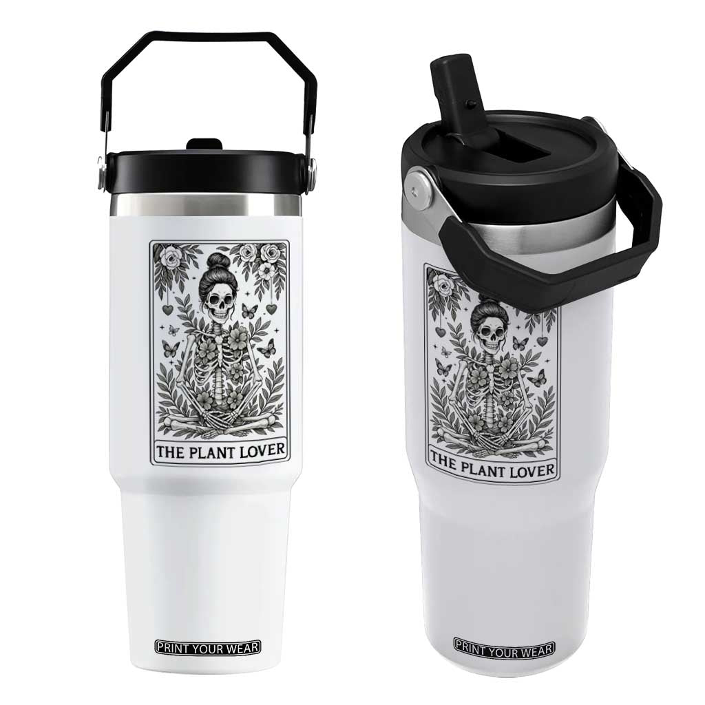 Dark Humor Tarot Card Plant Lover Gift Flip Straw Tumbler - Print Your Wear