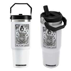 Dark Humor Tarot Card Plant Lover Gift Flip Straw Tumbler - Print Your Wear