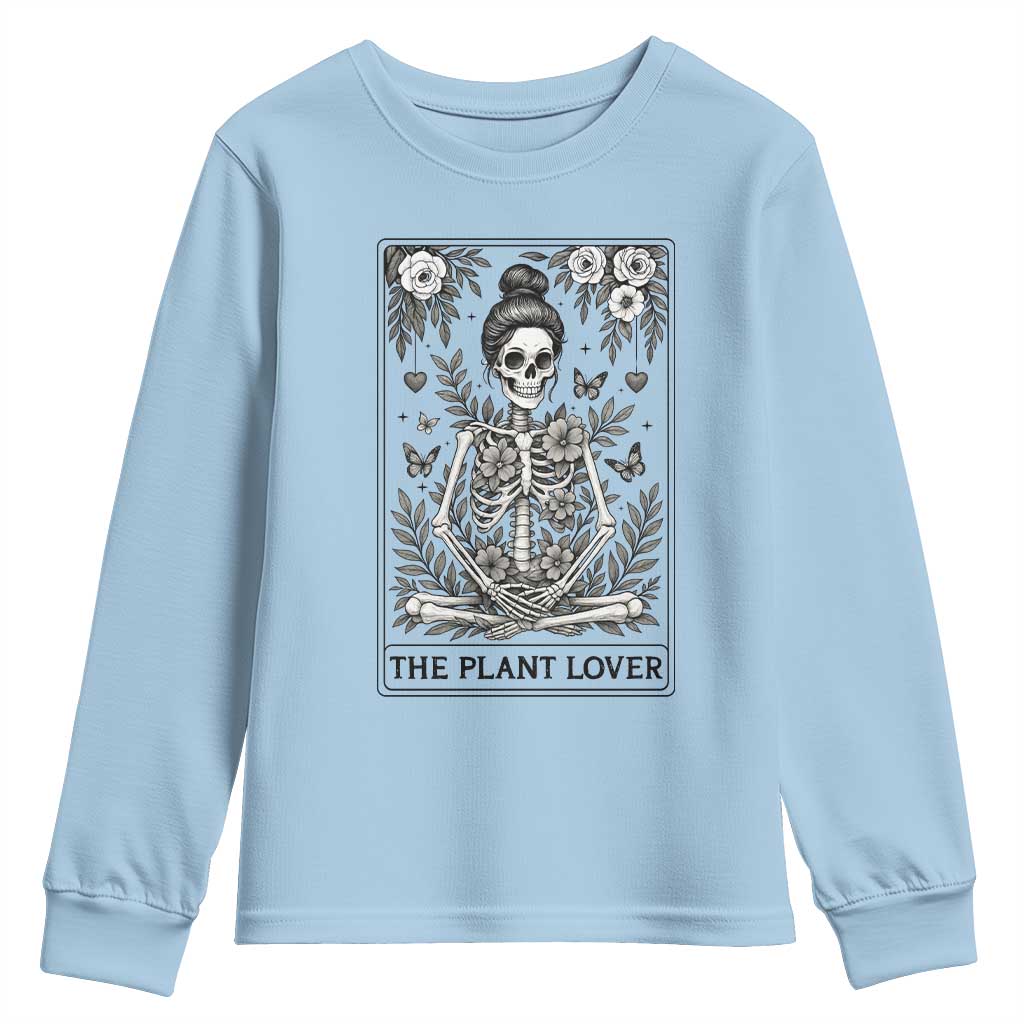 Dark Humor Tarot Card Plant Lover Gift Youth Sweatshirt TS12 Light Blue Print Your Wear