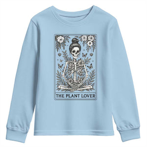 Dark Humor Tarot Card Plant Lover Gift Youth Sweatshirt TS12 Light Blue Print Your Wear