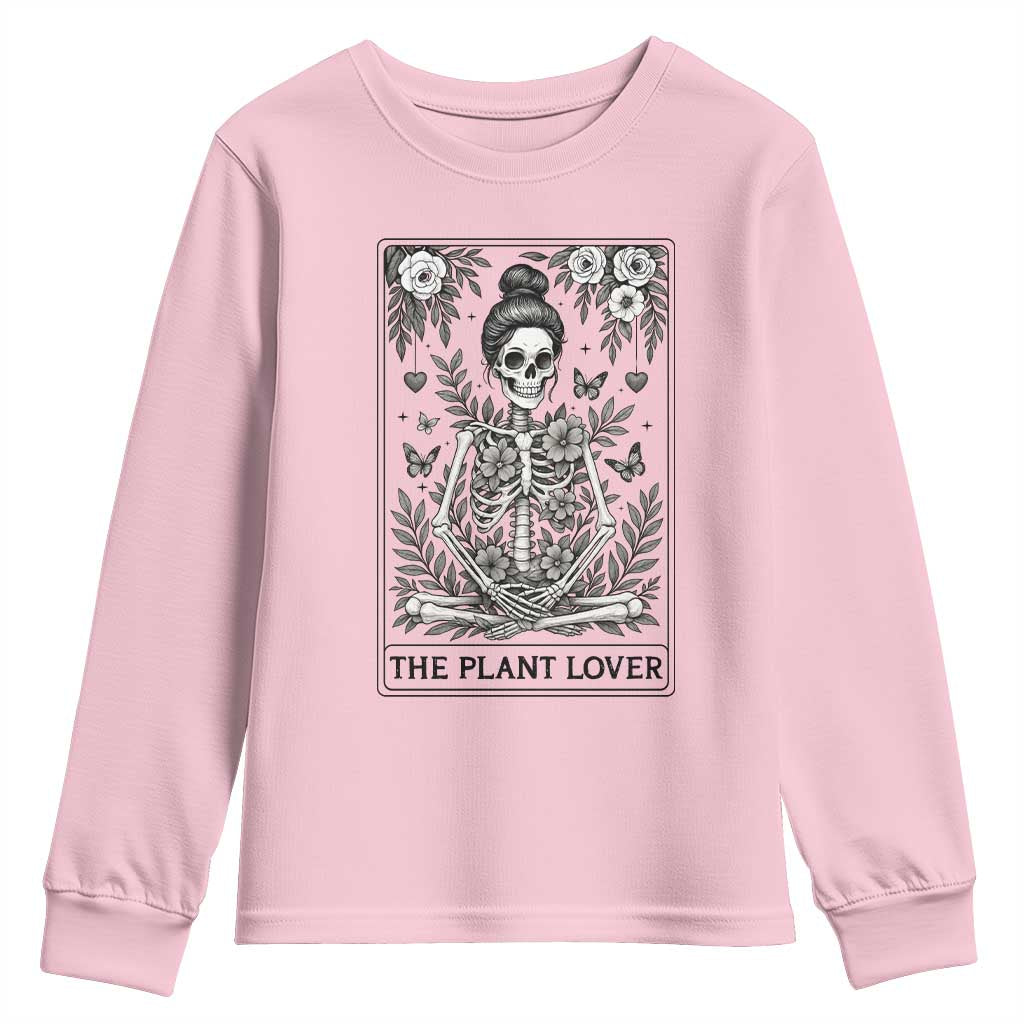 Dark Humor Tarot Card Plant Lover Gift Youth Sweatshirt TS12 Light Pink Print Your Wear