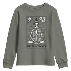 Dark Humor Tarot Card Plant Lover Gift Youth Sweatshirt TS12 Military Green Print Your Wear