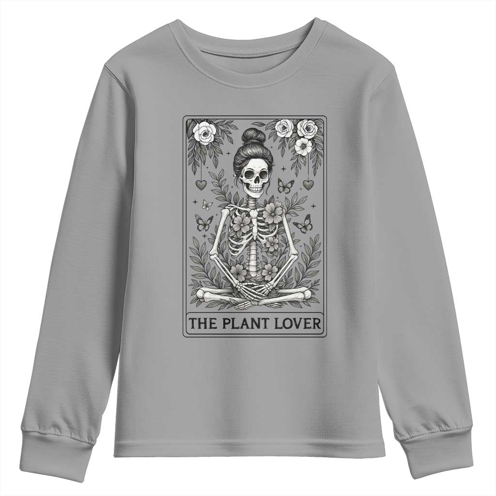 Dark Humor Tarot Card Plant Lover Gift Youth Sweatshirt TS12 Sport Gray Print Your Wear