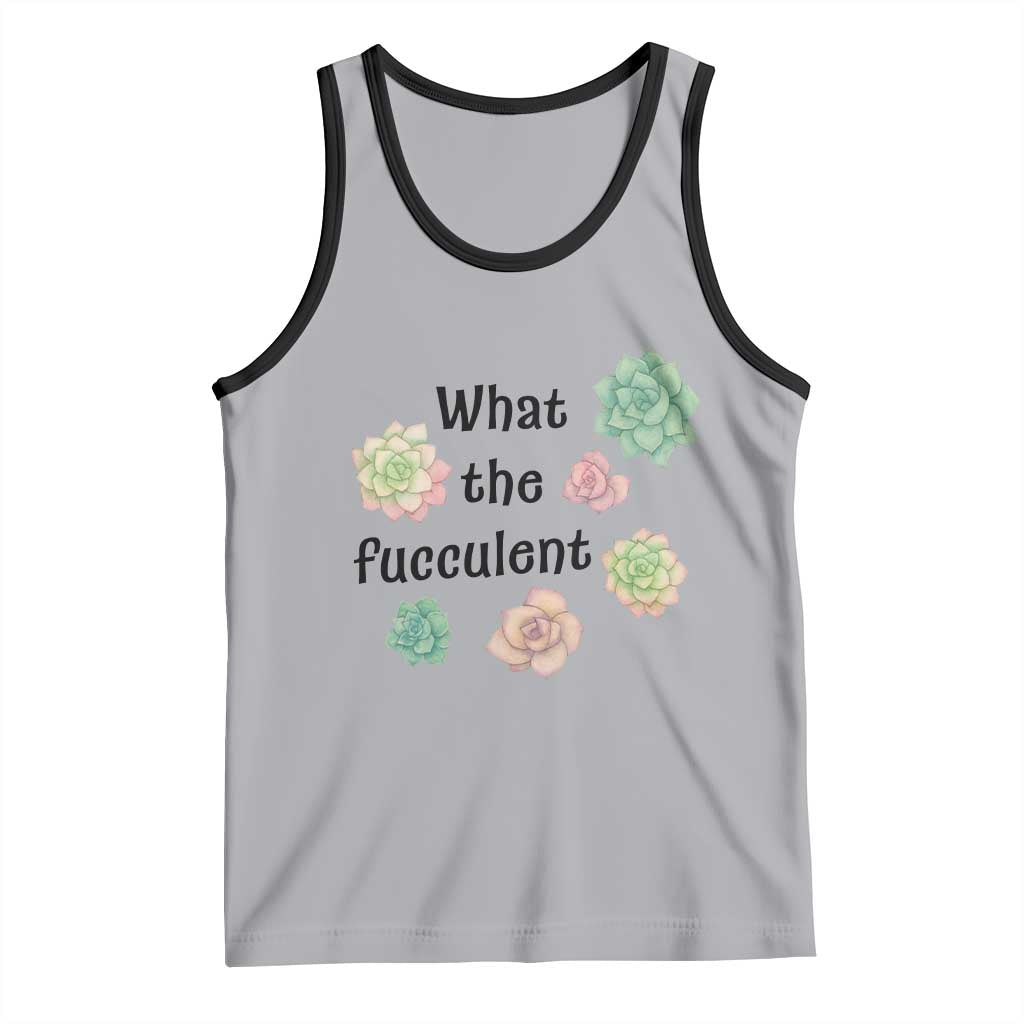 Succulent Lover Gift Tank Top What The Fucculent TS12 Athletic Heather Black Print Your Wear
