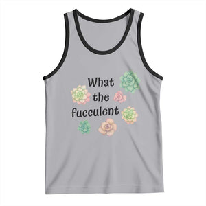 Succulent Lover Gift Tank Top What The Fucculent TS12 Athletic Heather Black Print Your Wear