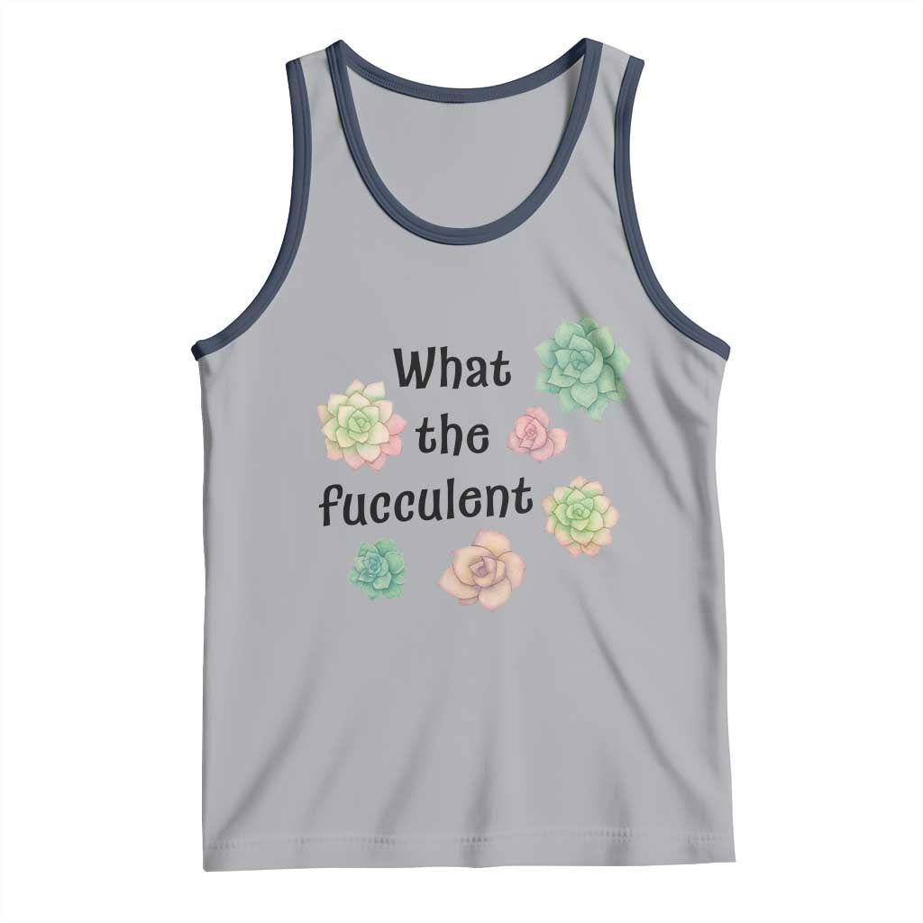 Succulent Lover Gift Tank Top What The Fucculent TS12 Athletic Heather Navy Print Your Wear