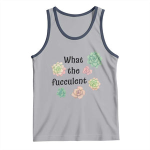 Succulent Lover Gift Tank Top What The Fucculent TS12 Athletic Heather Navy Print Your Wear