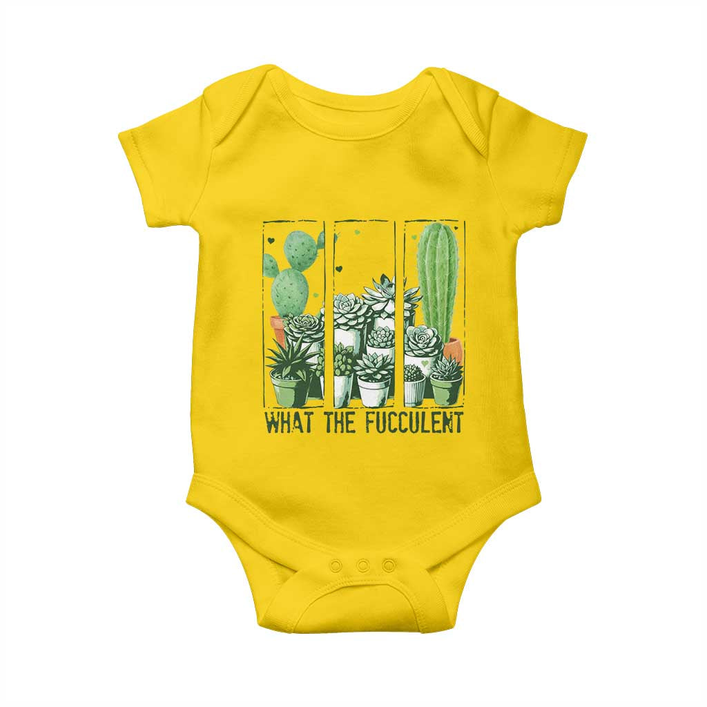Funny Cactus Plant Lover Baby Onesie What The Fucculent TS12 Daisy Print Your Wear