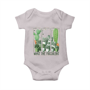Funny Cactus Plant Lover Baby Onesie What The Fucculent TS12 Ice Gray Print Your Wear