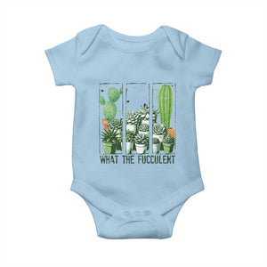 Funny Cactus Plant Lover Baby Onesie What The Fucculent TS12 Light Blue Print Your Wear