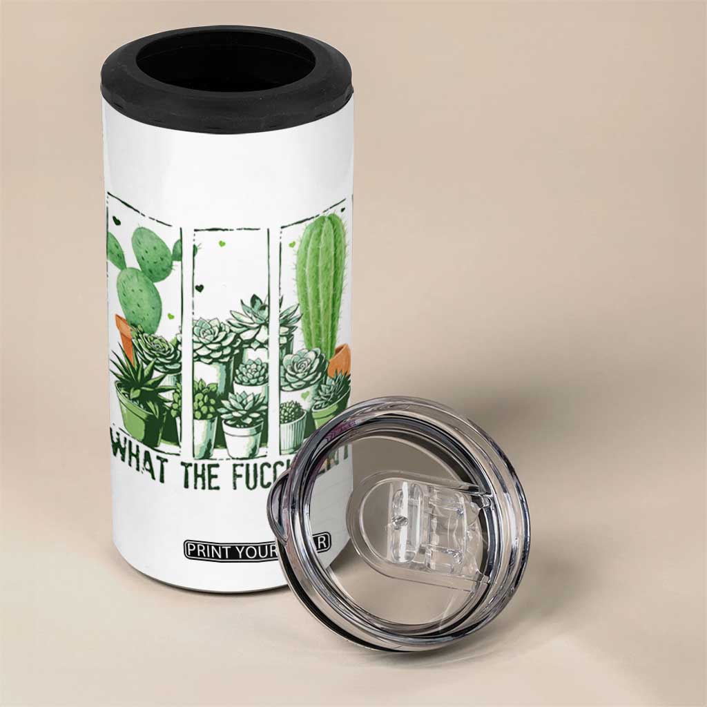 Funny Cactus Plant Lover 4 in 1 Can Cooler Tumbler What The Fucculent TS12 Print Your Wear