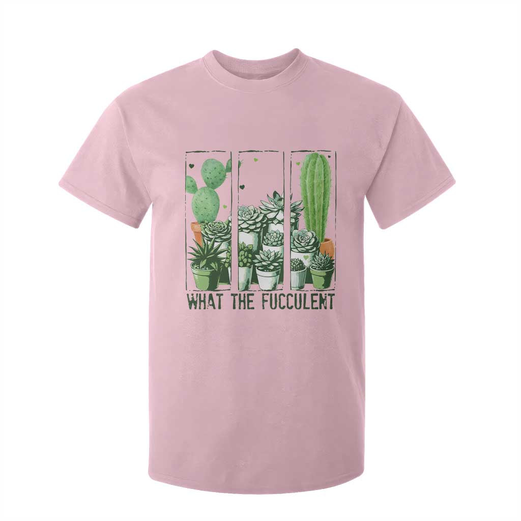 Funny Cactus Plant Lover T Shirt For Kid What The Fucculent TS12 Light Pink Print Your Wear