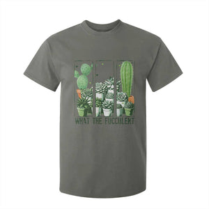 Funny Cactus Plant Lover T Shirt For Kid What The Fucculent TS12 Military Green Print Your Wear