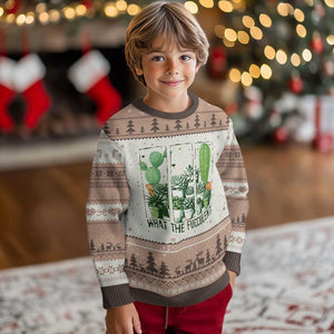 Funny Cactus Plant Lover Ugly Christmas Sweater What The Fucculent - Print Your Wear