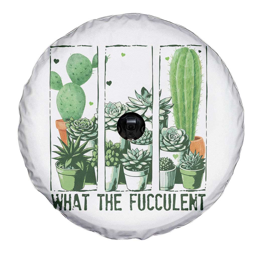 Funny Cactus Plant Lover Spare Tire Cover What The Fucculent TS12 Print Your Wear
