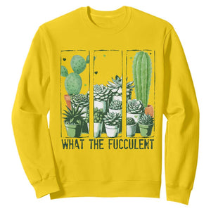 Funny Cactus Plant Lover Sweatshirt What The Fucculent TS12 Daisy Print Your Wear