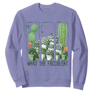Funny Cactus Plant Lover Sweatshirt What The Fucculent TS12 Violet Print Your Wear