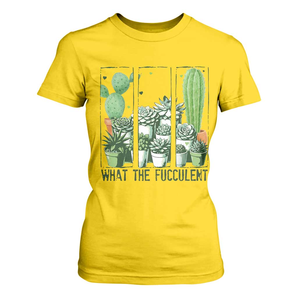 Funny Cactus Plant Lover T Shirt For Women What The Fucculent TS12 Daisy Print Your Wear