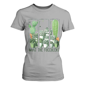 Funny Cactus Plant Lover T Shirt For Women What The Fucculent TS12 Sport Gray Print Your Wear