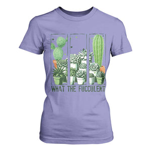 Funny Cactus Plant Lover T Shirt For Women What The Fucculent TS12 Violet Print Your Wear