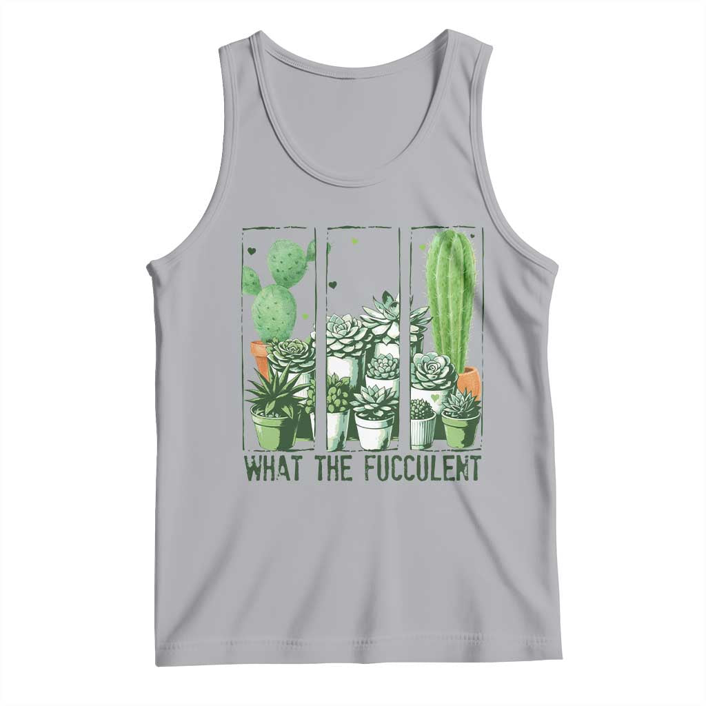 Funny Cactus Plant Lover Tank Top What The Fucculent TS12 Athletic Heather Print Your Wear