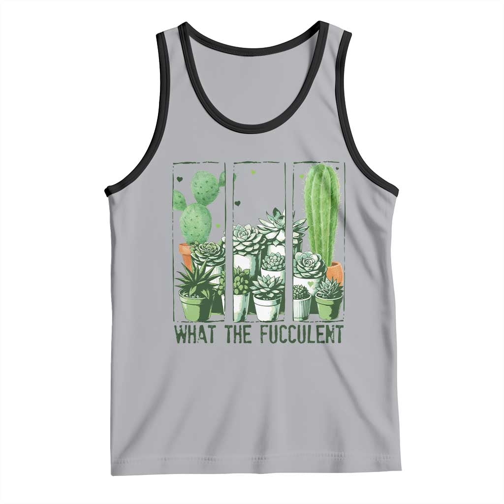 Funny Cactus Plant Lover Tank Top What The Fucculent TS12 Athletic Heather Black Print Your Wear
