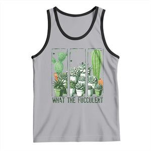 Funny Cactus Plant Lover Tank Top What The Fucculent TS12 Athletic Heather Black Print Your Wear