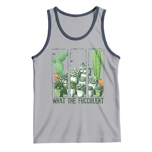 Funny Cactus Plant Lover Tank Top What The Fucculent TS12 Athletic Heather Navy Print Your Wear