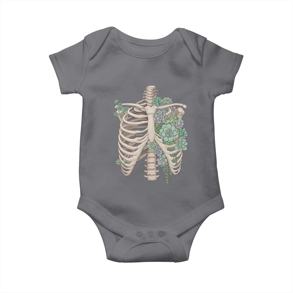Succulent Body Skeleton Baby Onesie Creepy Plant Lover Gift TS12 Charcoal Print Your Wear