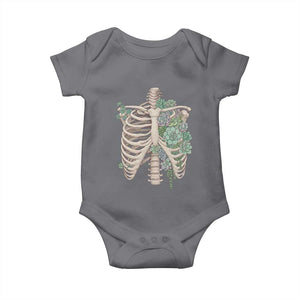 Succulent Body Skeleton Baby Onesie Creepy Plant Lover Gift TS12 Charcoal Print Your Wear