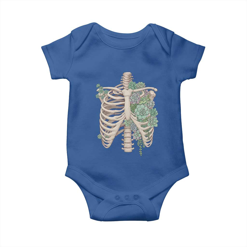 Succulent Body Skeleton Baby Onesie Creepy Plant Lover Gift TS12 Royal Blue Print Your Wear
