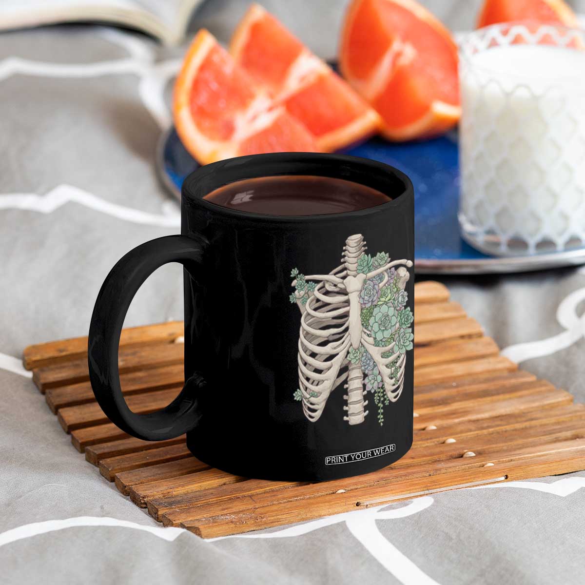 Succulent Body Skeleton Coffee Mug Creepy Plant Lover Gift TS12 Print Your Wear