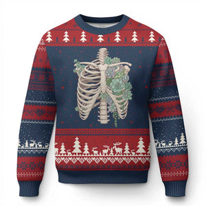 Succulent Body Skeleton Ugly Christmas Sweater Creepy Plant Lover Gift - Print Your Wear
