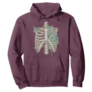 Succulent Body Skeleton Hoodie Creepy Plant Lover Gift TS12 Maroon Print Your Wear