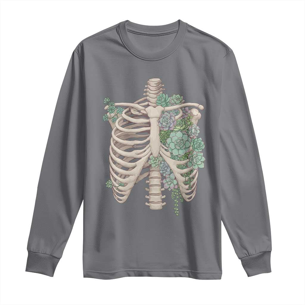 Succulent Body Skeleton Long Sleeve Shirt Creepy Plant Lover Gift TS12 Charcoal Print Your Wear