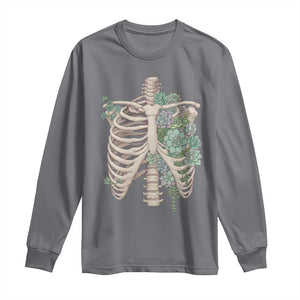 Succulent Body Skeleton Long Sleeve Shirt Creepy Plant Lover Gift TS12 Charcoal Print Your Wear