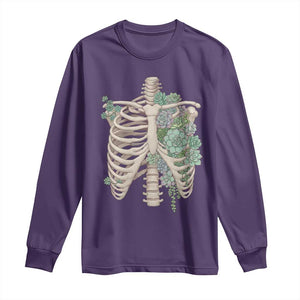 Succulent Body Skeleton Long Sleeve Shirt Creepy Plant Lover Gift TS12 Purple Print Your Wear