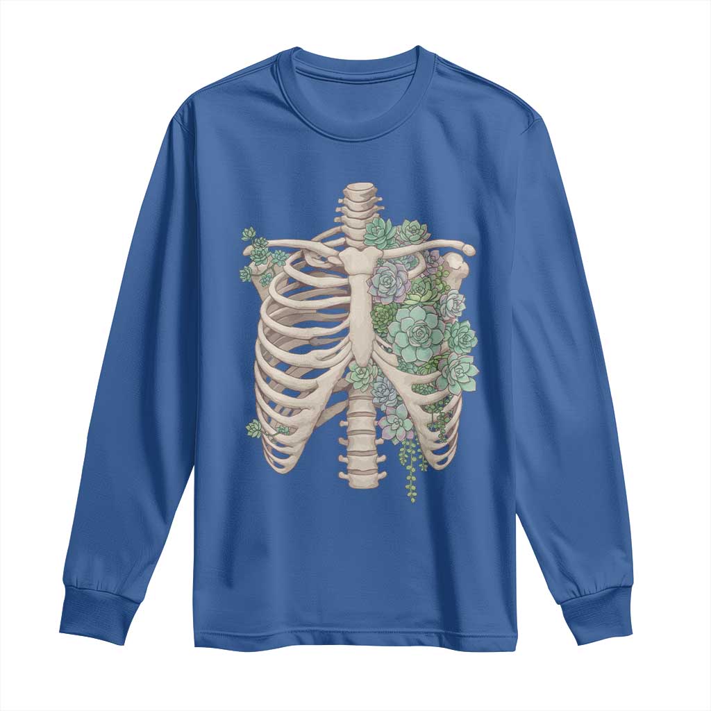 Succulent Body Skeleton Long Sleeve Shirt Creepy Plant Lover Gift TS12 Royal Blue Print Your Wear