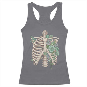 Succulent Body Skeleton Racerback Tank Top Creepy Plant Lover Gift TS12 Charcoal Print Your Wear
