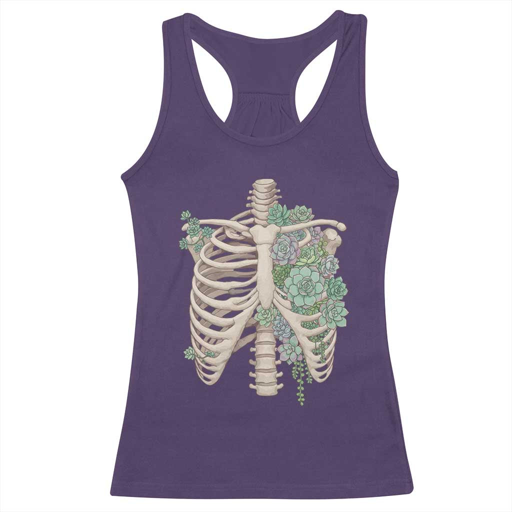 Succulent Body Skeleton Racerback Tank Top Creepy Plant Lover Gift TS12 Purple Print Your Wear