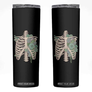 Succulent Body Skeleton Skinny Tumbler Creepy Plant Lover Gift TS12 Black Print Your Wear