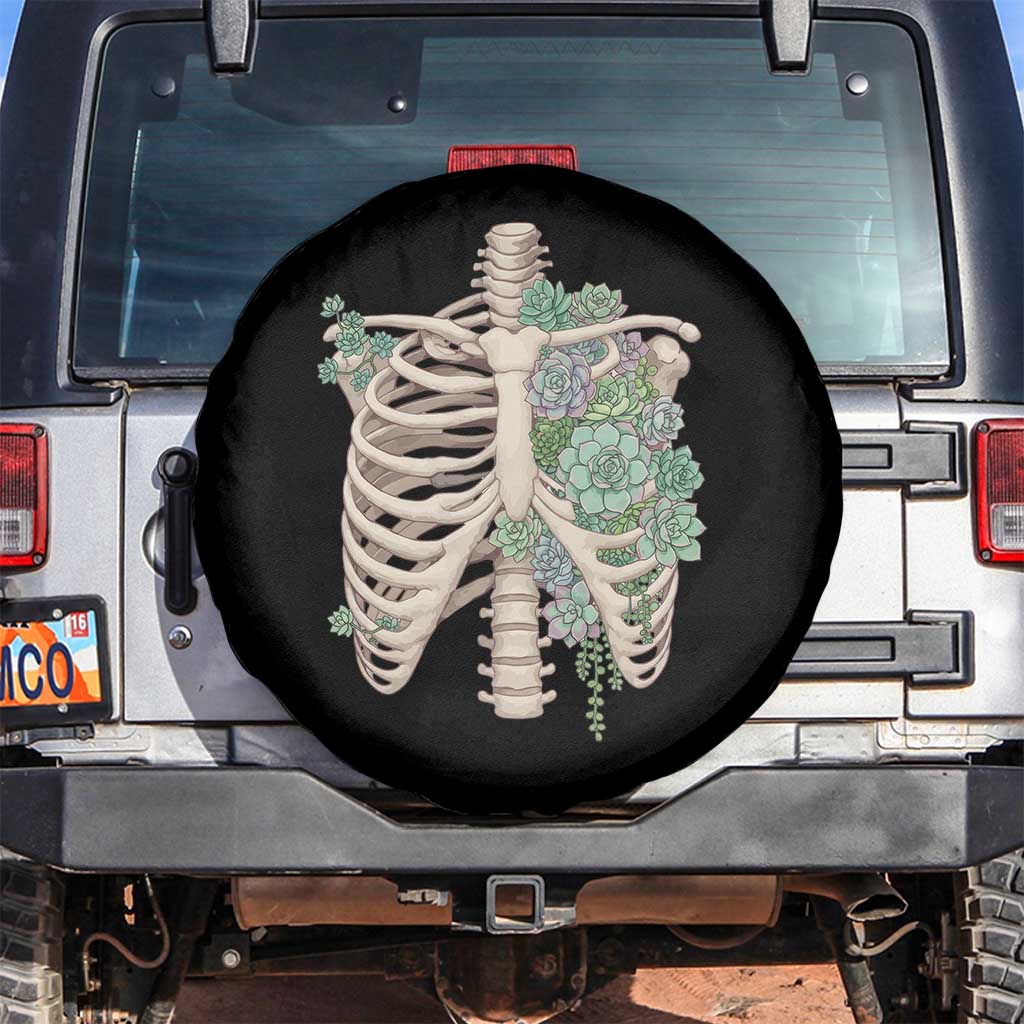 Succulent Body Skeleton Spare Tire Cover Creepy Plant Lover Gift TS12 No hole Black Print Your Wear