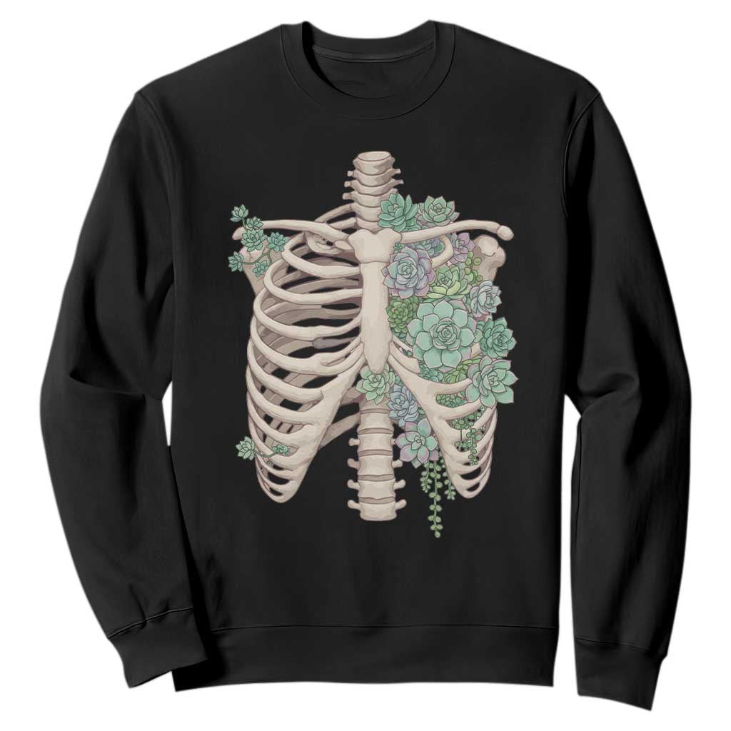 Succulent Body Skeleton Sweatshirt Creepy Plant Lover Gift TS12 Black Print Your Wear
