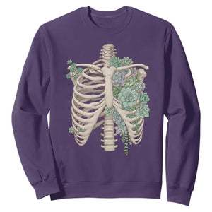 Succulent Body Skeleton Sweatshirt Creepy Plant Lover Gift TS12 Purple Print Your Wear