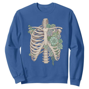 Succulent Body Skeleton Sweatshirt Creepy Plant Lover Gift TS12 Royal Blue Print Your Wear